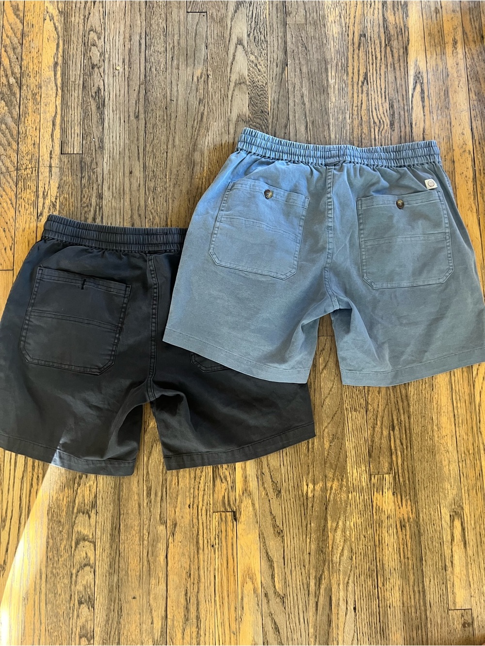 Men's 2 pair of shorts from marine layer with back pockets. Black & blue. - Picture 2 of 5